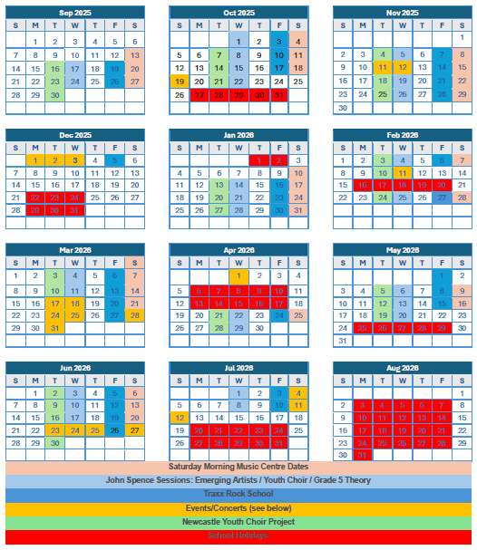 North Tyneside Music 2025-26 Activity Calendar