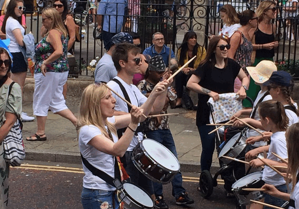 MOTT Children playing samba drums